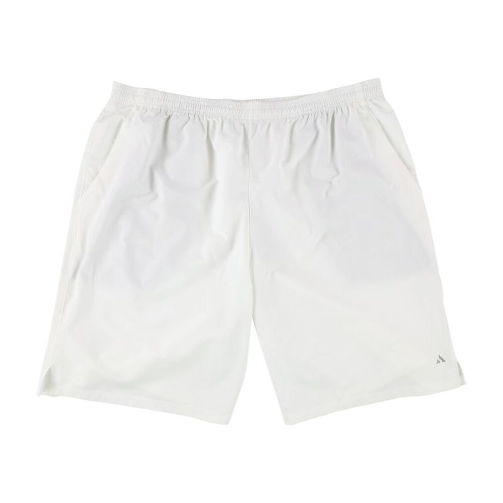 SOLFIRE Mens Woven Athletic Workout Shorts, White, S, DM